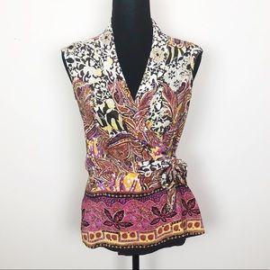 Nygard Collection Silk Sleeveless Wrap Top